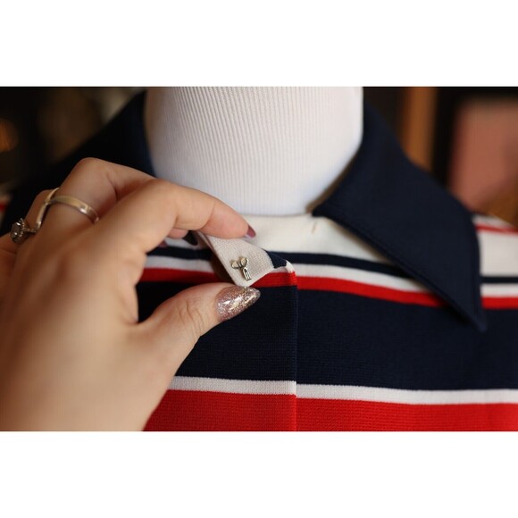 Vintage 60s 70s James Kenrob Nautical Mod Button Down Butterfly Collar Shirt 8 - Picture 9 of 13